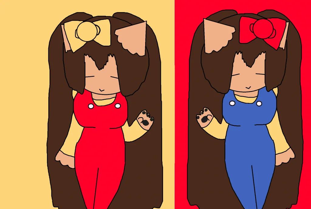 kitty and mimmy by thebananasplitsau5, oc, drawing, kawaii