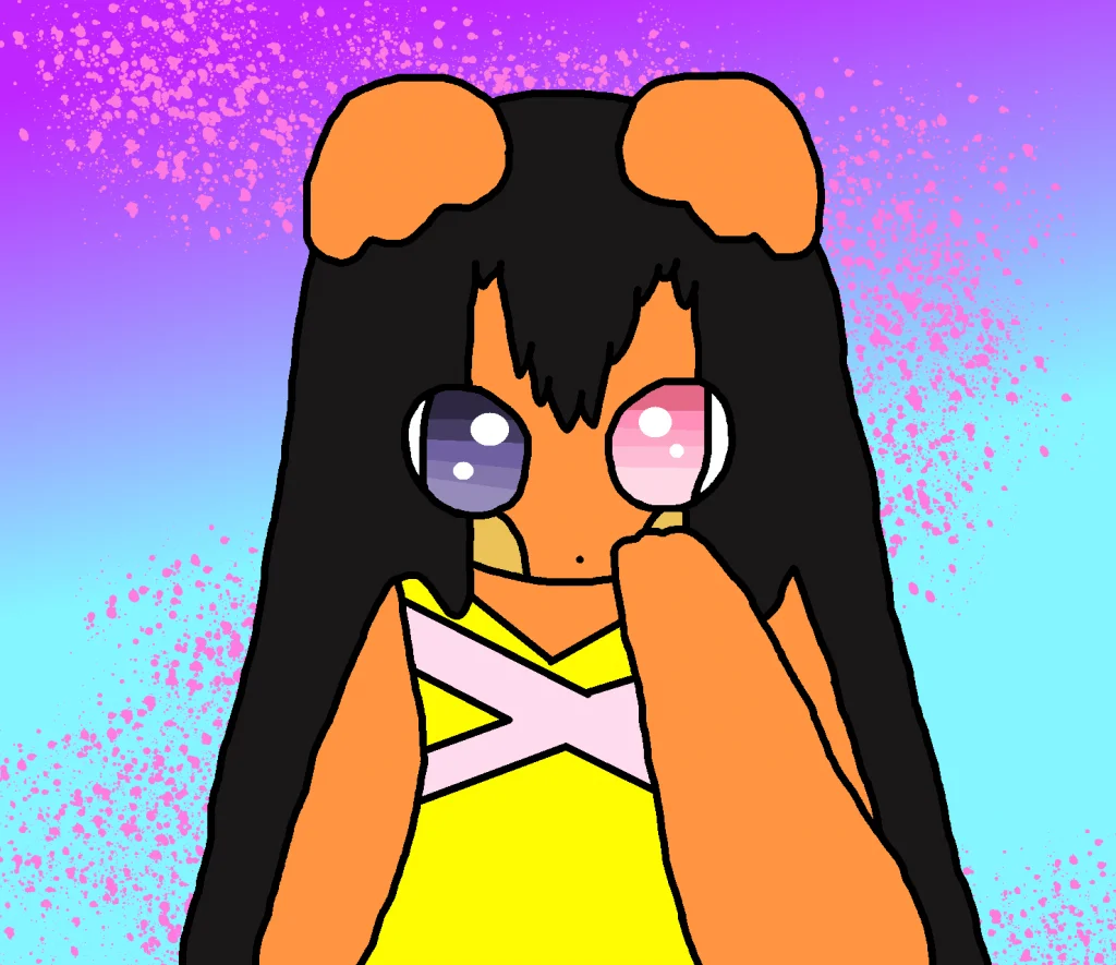 hetrochromic gorilla by thebananasplitsau5, drawing, oc