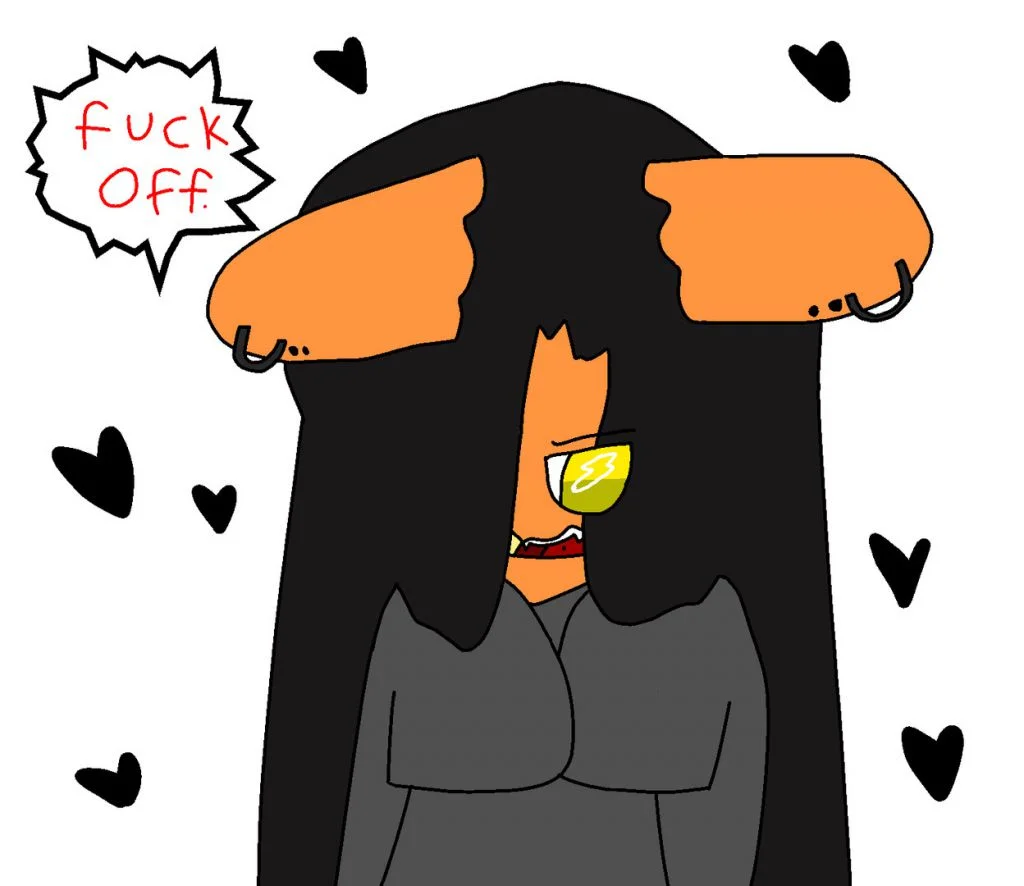 Goth cinnabun by thebananasplitsau5, oc, drawing