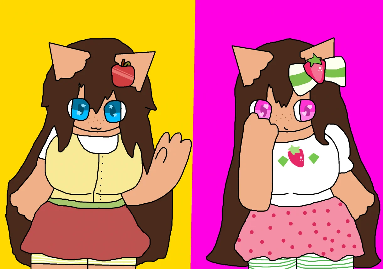 Apple dumplin and strawberry shortcake by thebananasplitsau5, oc, drawing, cute