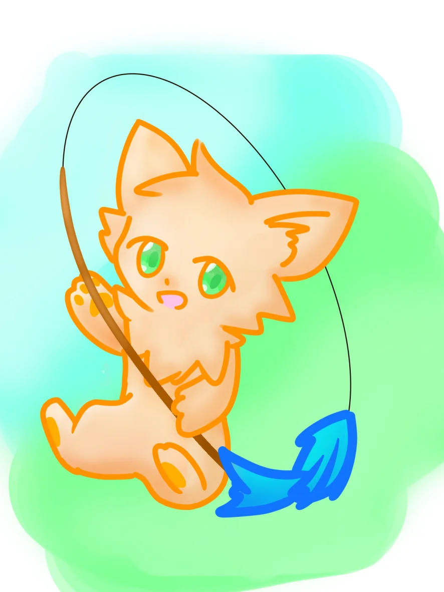 貓釣魚 by 7Y, cat, 兽设, 貓