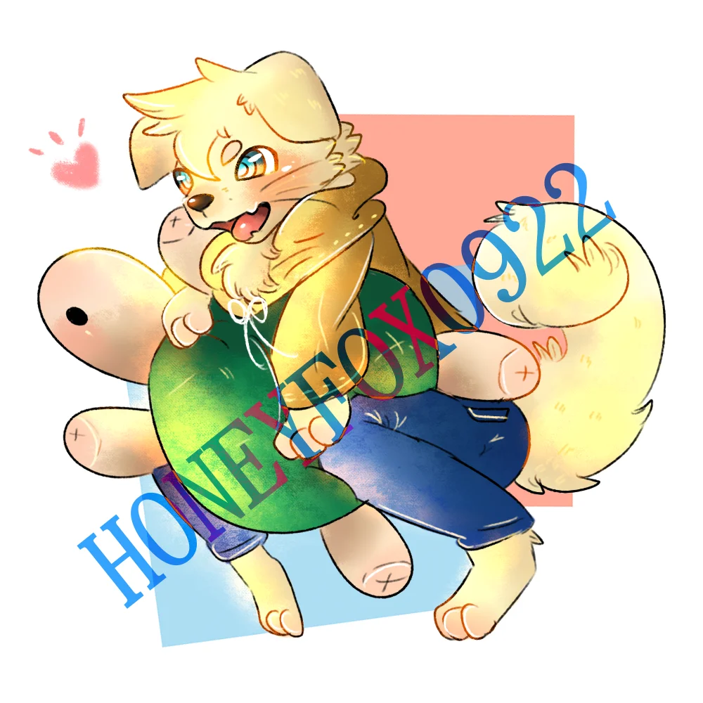 插圖委託 by 蜜糖狐, 狗, 獸人, drawing, furryart, furry