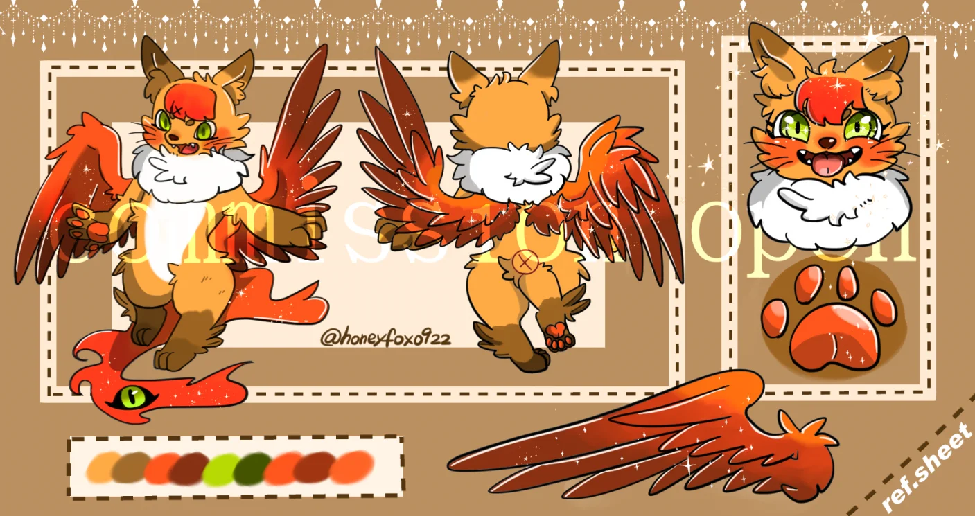 蜜糖狐獸設圖完成~ by 蜜糖狐, furry, furryart, drawing, 獸人, 委託, fursona, feral, commission, commissionopen