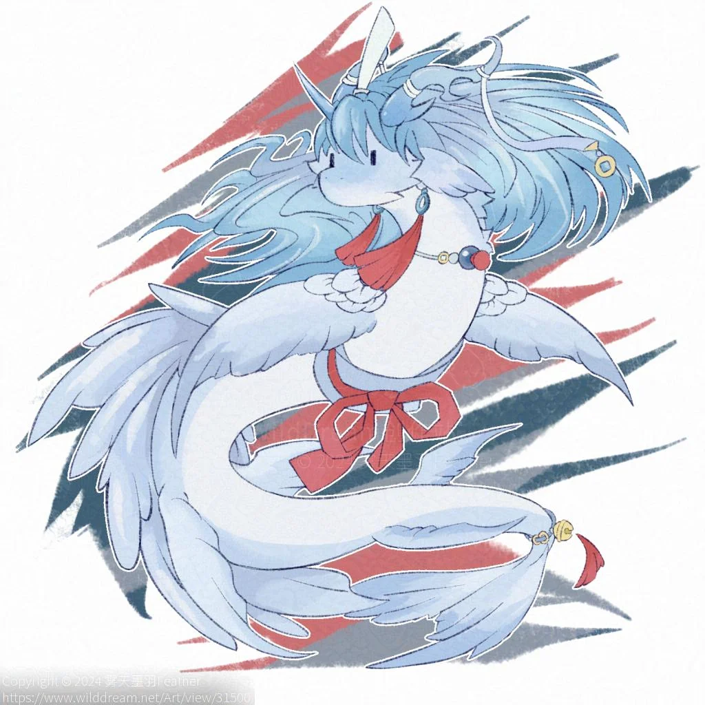 极速小q稿 by 雾天墨羽InkFeather, 兽兽, 兽设, 可爱, 小q, 平涂, 龙