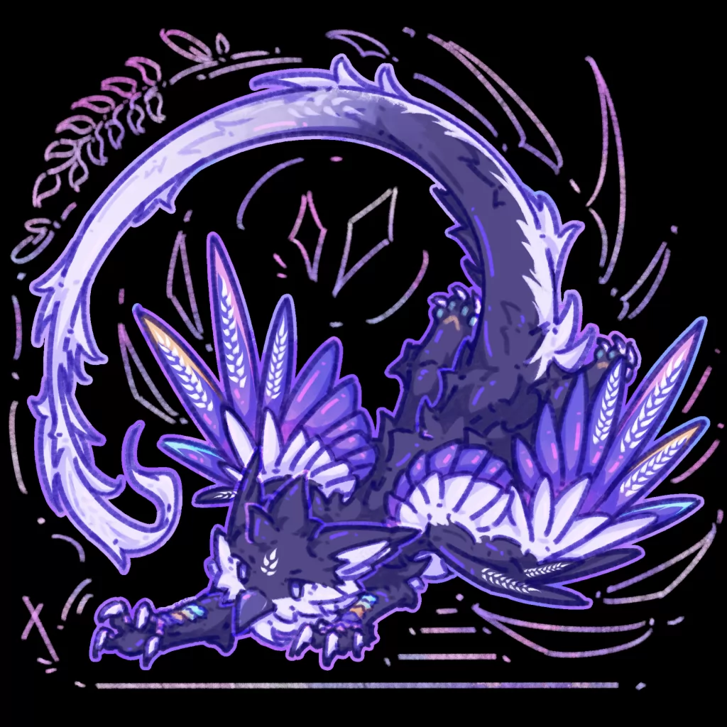 幻想生物小q29 by 雾天墨羽InkFeather, 兽设, 毛毛, 可爱, 有偿, 平涂, 幻想生物, 羽毛, 狮鹫