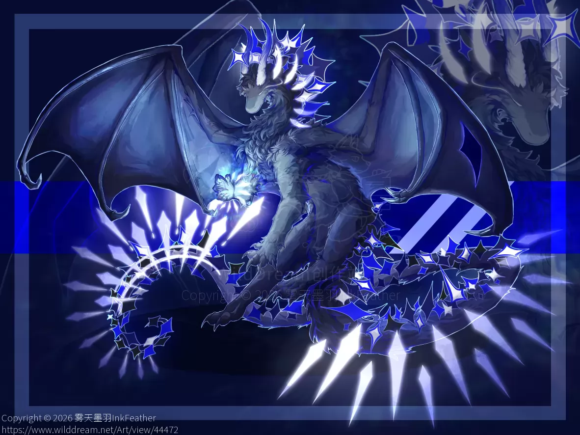 幻想生物正比3 by 雾天墨羽InkFeather, 幻想生物, 毛毛, 兽设, 有偿, 西方龙, 星星, 光