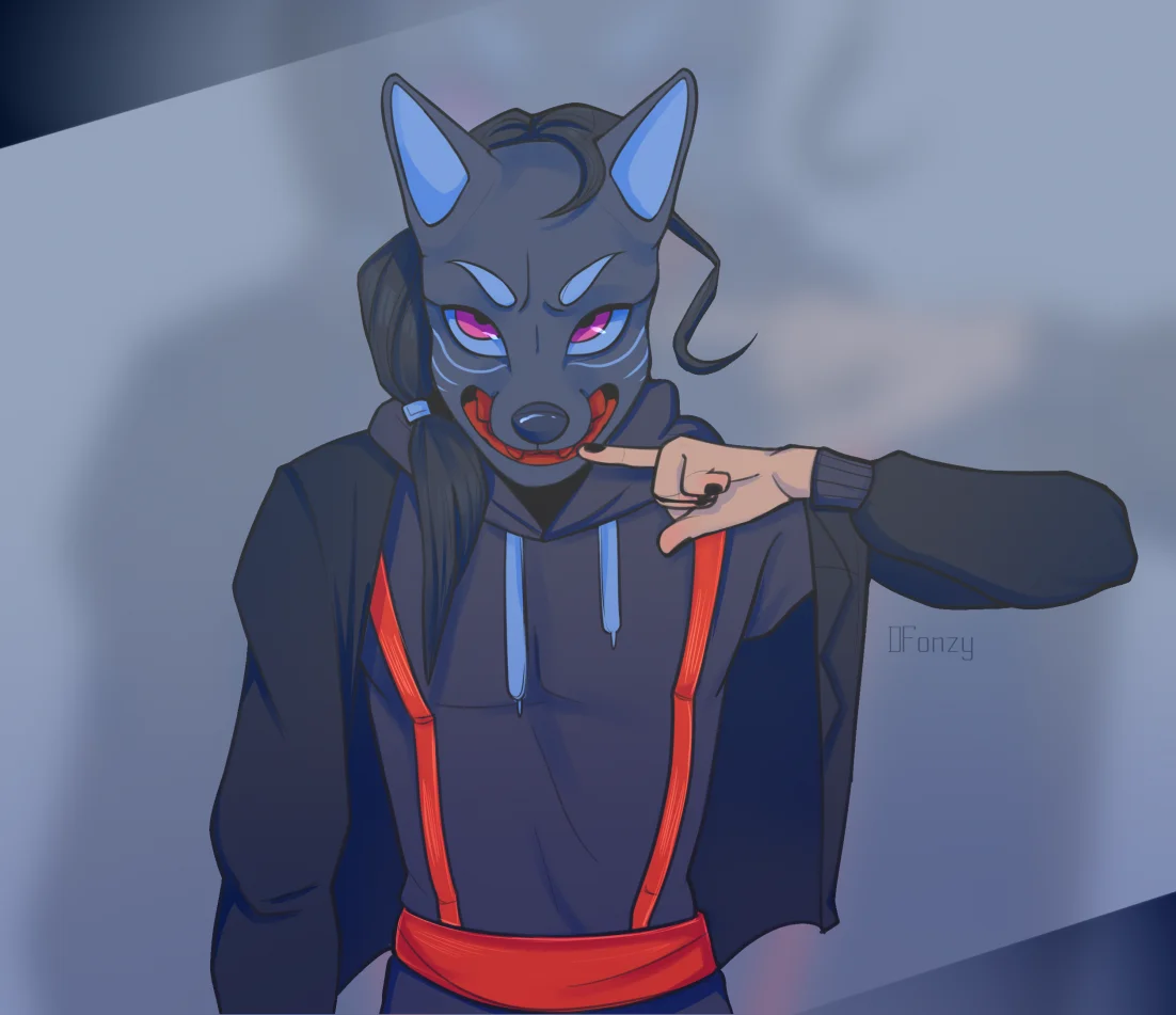Fufus (oc) by 致命的,  dog,  oc , mask