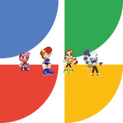 Amy, Sally, Marine and Tangle and the new Google Fiber logo by Marc Brown by shwapneel1999