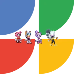 Amy, Rouge, Blaze and Tangle and the new Google Fiber logo by Marc Brown by shwapneel1999
