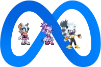 Rouge, Blaze and Tangle and the new Meta logo by Marc Brown by shwapneel1999