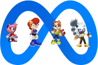 Amy, Sally, Marine and Tangle and the new Meta logo by Marc Brown by shwapneel1999
