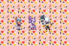 Rouge, Blaze and Tangle on the fourth fruit pattern by Marc Brown by shwapneel1999