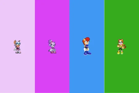 Rouge, Blaze, Sally and Marine on stripes part three by Marc Brown by shwapneel1999