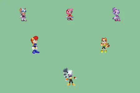 Amy, Tangle, Rouge, Blaze, Sally and Marine on the 11th new background by Marc Brown by shwapneel1999