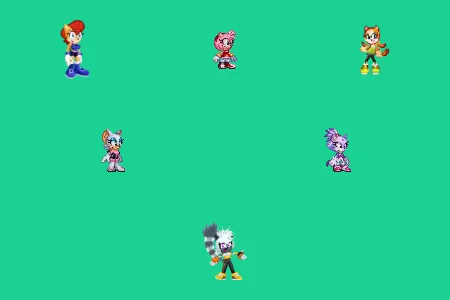 Amy, Tangle, Rouge, Blaze, Sally and Marine on the ninth new background by Marc Brown by shwapneel1999