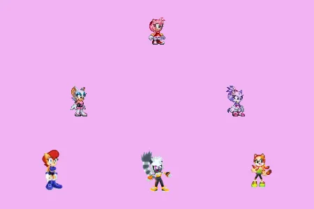 Amy, Tangle, Rouge, Blaze, Sally and Marine on the eighth new background by Marc Brown by shwapneel1999