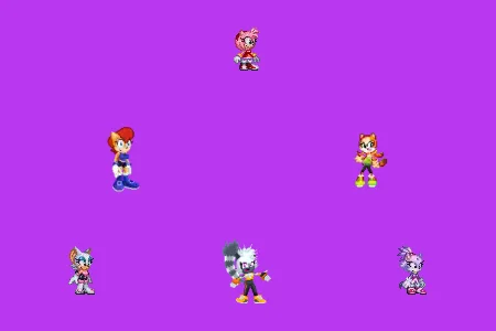 Amy, Tangle, Rouge, Blaze, Sally and Marine on the sixth new background by Marc Brown by shwapneel1999