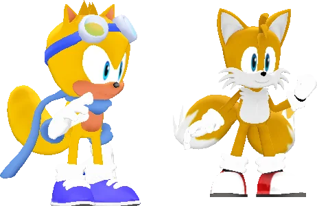 3d_ray_and_tails_sprites by shwapneel1999