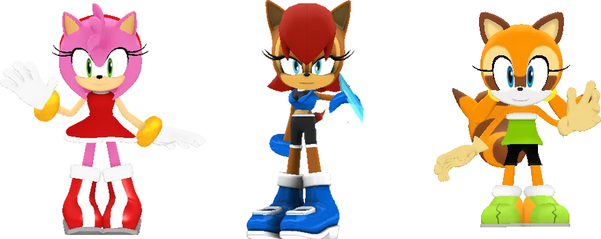 amy_sally_and_marine_as_3d_sprites by shwapneel1999