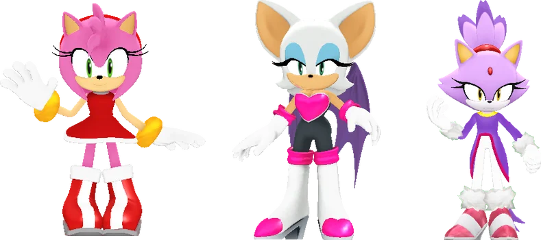 amy_rouge_and_blaze_as_3d_sprites by shwapneel1999