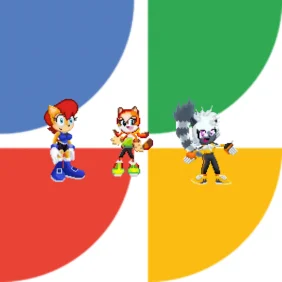 Sally, Marine and Tangle and the new Google Fiber logo by Marc Brown by shwapneel1999