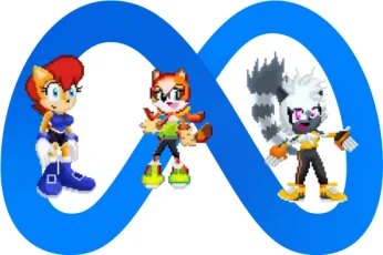 Sally, Marine and Tangle and the new Meta logo by Marc Brown by shwapneel1999