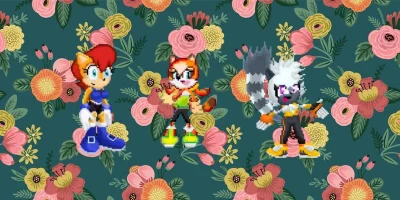 Sally, Marine and Tangle on the second flower pattern by Marc Brown by shwapneel1999