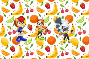 Sally, Marine and Tangle on the third fruit pattern by Marc Brown by shwapneel1999