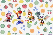 Amy, Sally, Marine and Tangle on the first fruit pattern by Marc Brown by shwapneel1999