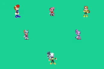 Amy, Tangle, Rouge, Blaze, Sally and Marine on the ninth new background by Marc Brown by shwapneel1999