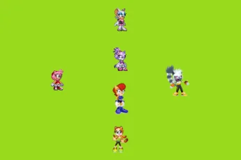 Amy, Tangle, Rouge, Blaze, Sally and Marine on the second new background by Marc Brown by shwapneel1999