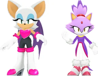 rouge_and_blaze_as_3d_sprites by shwapneel1999
