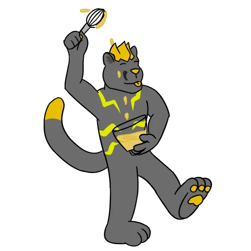 Iris Bakin' Sticker by Dragonmemo, baking, cougar, furry, lion, mountain, puma
