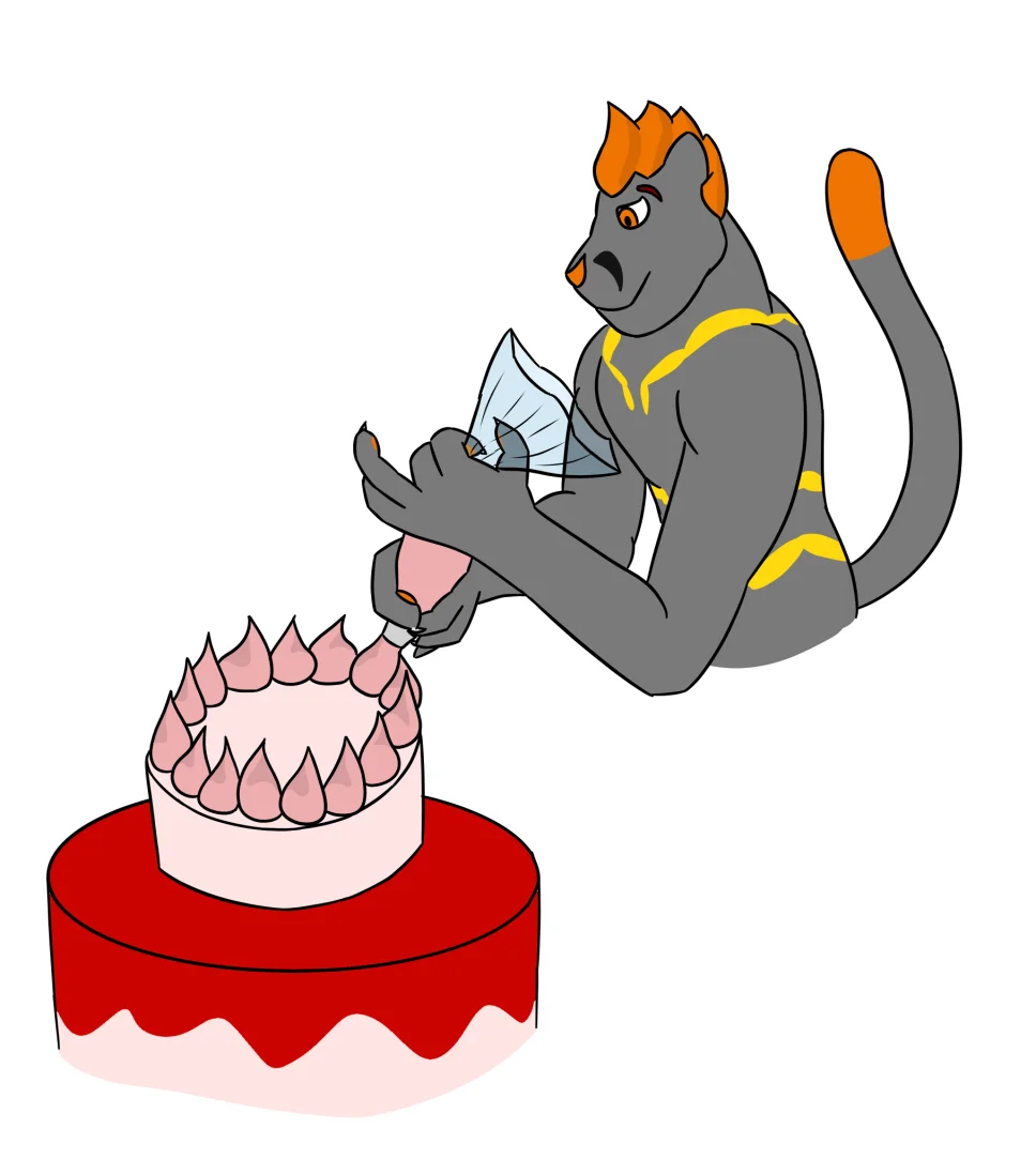 Happy Birthday Myself ! (2/2) by Dragonmemo, Puma, iris, feline, cougar, mountain, lion, baking, furry