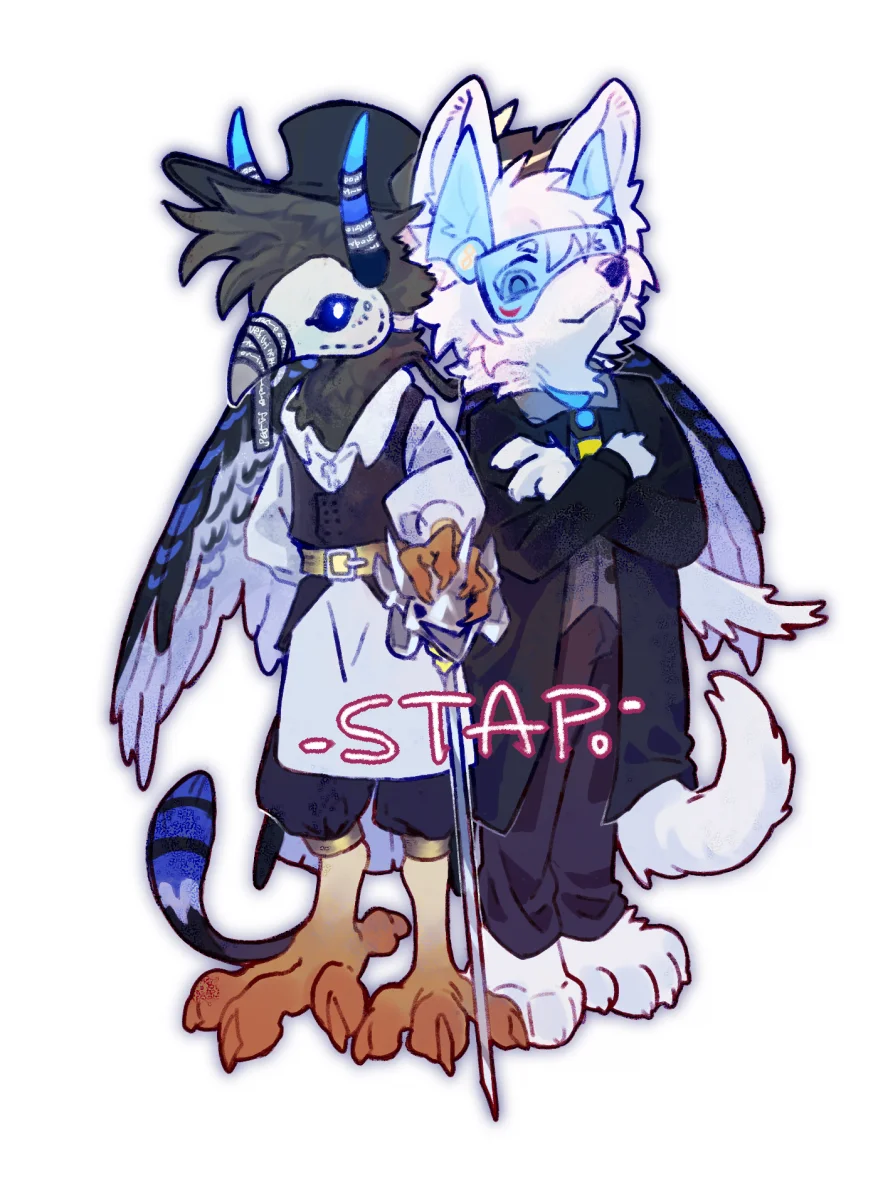 Ark and his friend by 星木, furry, 兽绘, 插画, 有偿委托