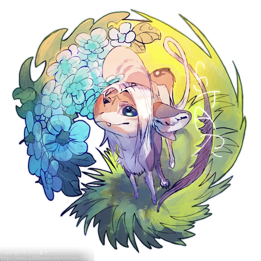 屿更咪 by 星木, furry, furry oc, 场景, 全身, 兽绘, 插画