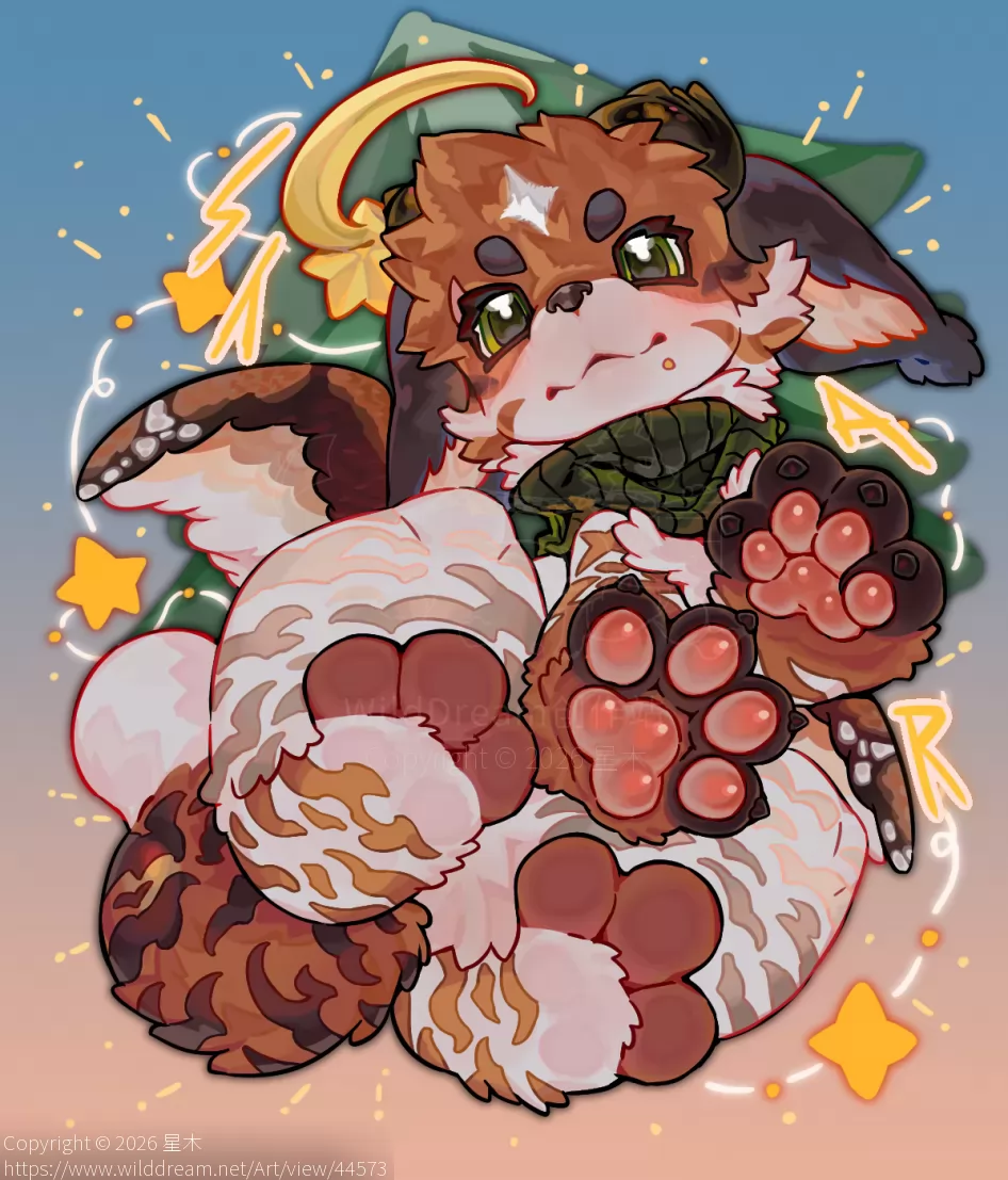 爪爪踩踩！ by 星木, furry, 全身, 兽绘, 立绘
