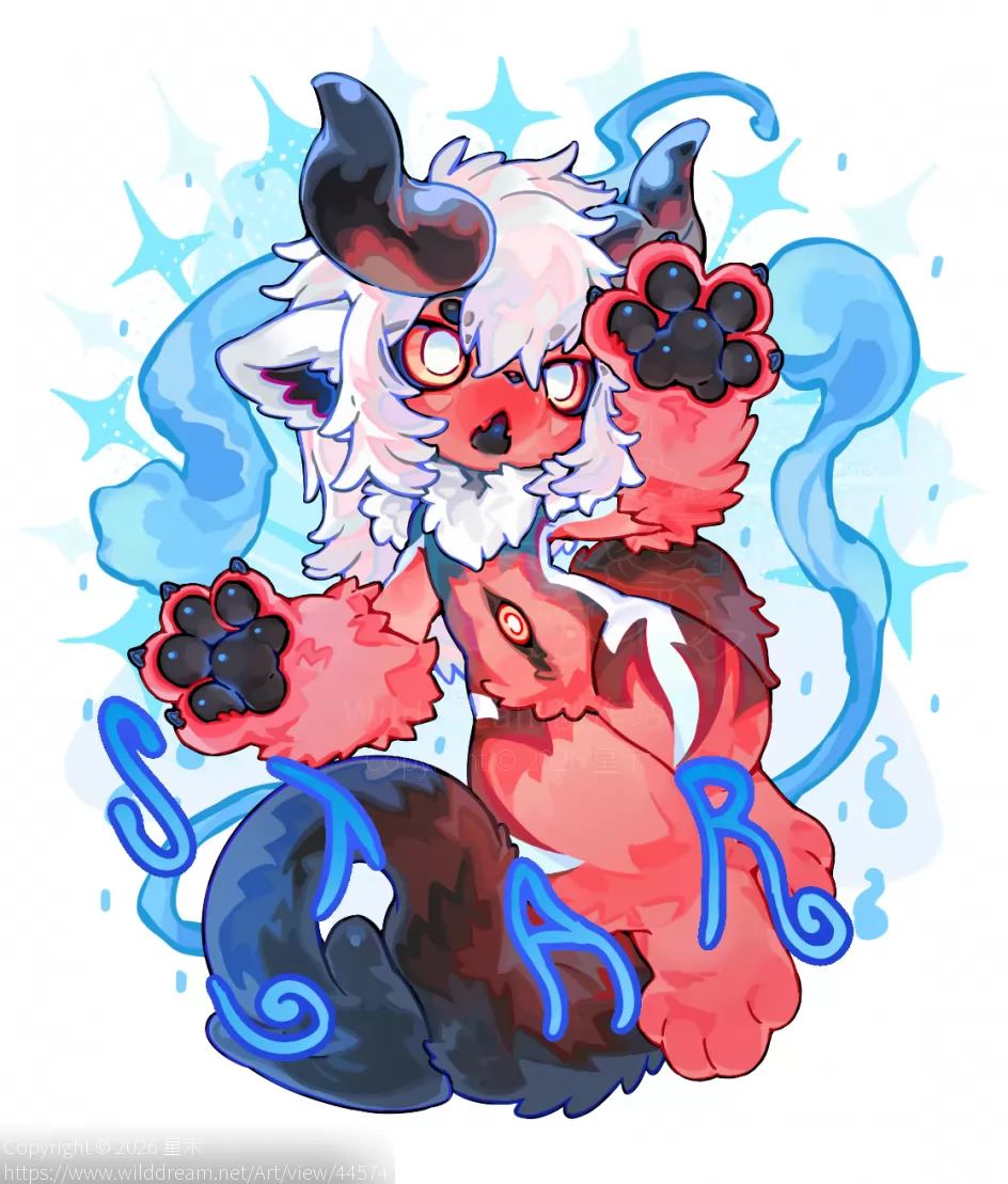 小炎魔！！ by 星木, furry, 全身, 兽绘, 立绘