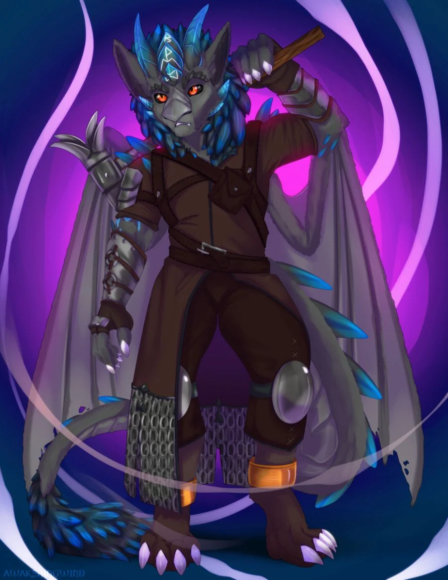 Dragooner Skyly'Red by Awakeningwind, art, dragon, furry