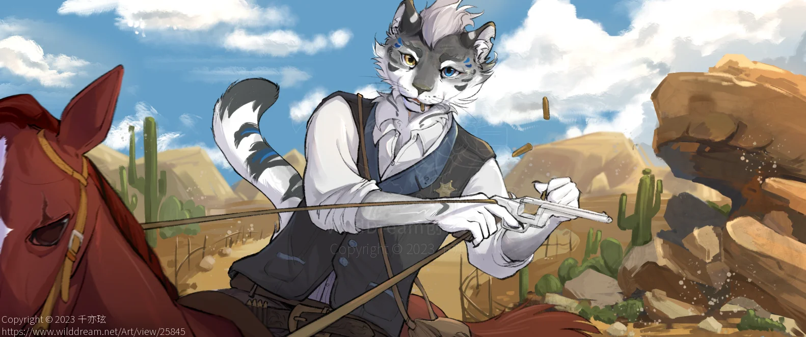 荒野 by 千亦玹, furry, 兽设, 场景, 插图 , 猫科动物