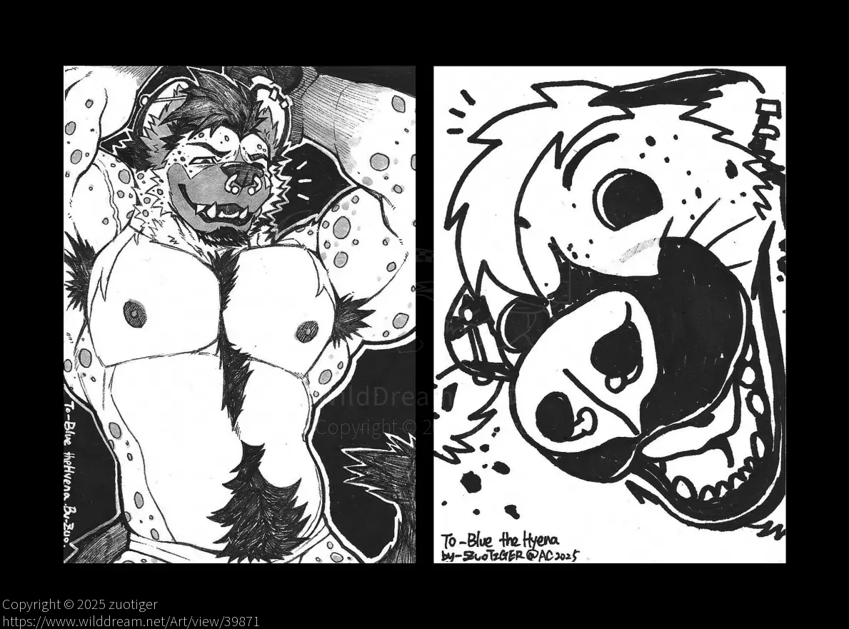 Commission for Blue the Hyena at #anthrocon2025 by zuotiger, AC2025
