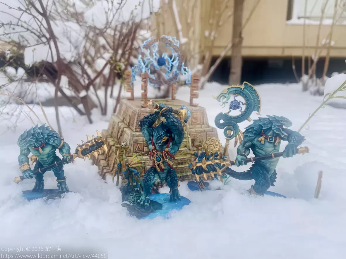 战锤 蜥蜴人 东京雪景拍摄展示 by 龙宇诺, 战锤, 模型涂装