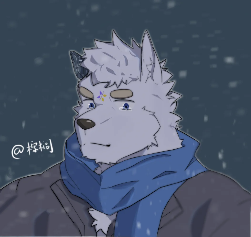 白狼的泪 by 九胖, furry, 狼