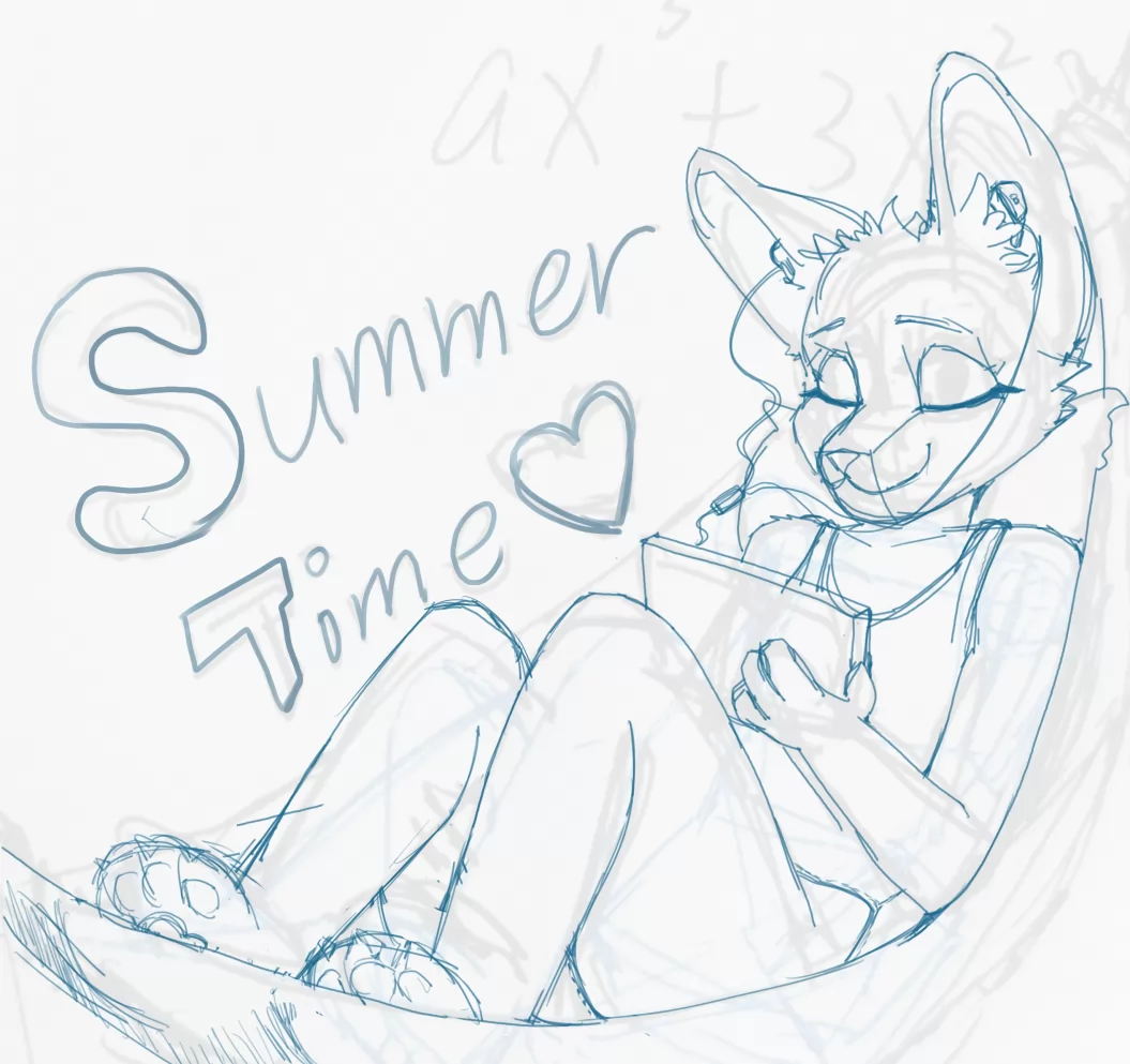 Summer Air by Eira_Cinderace, 女性, 狐狸, 躺, 闭眼, 随身听
